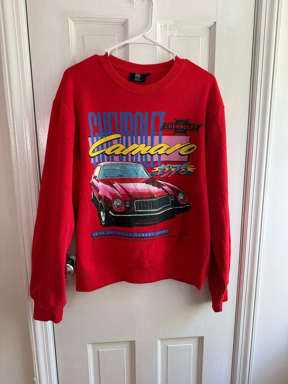 Vintage Chevy Camaro Graphic Sweatshirt Men's Medium Red Crewneck GM Official